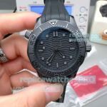 VS Swiss Copy Omega Seamaster Black Diver 300M Co-Axial Master Chronometer Mens Watch 